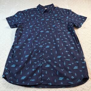 The North Face Baytrail/Camping Pattern Short Sleeve Mens Shirt Size XL